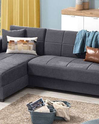 Divano letto/contenitore angolare Sani imbottito