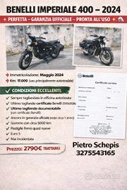 benelli imperiale 400 GARANZIA UFFICIALE BENELLI 