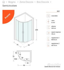 Box doccia nuovo 70x90 in cristallo
