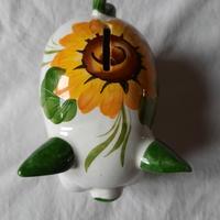 Salvadanaio maialino in ceramica dipinta a mano