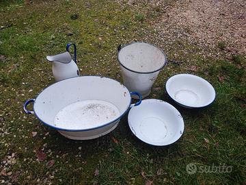 secchio vaso smaltato 