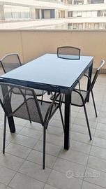 Tavolo Far Black nero vetro temprato
