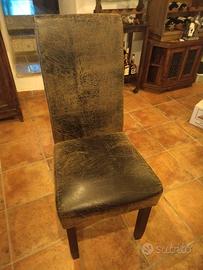 4 seggiole anni 60 rivestite in pelle sch alto