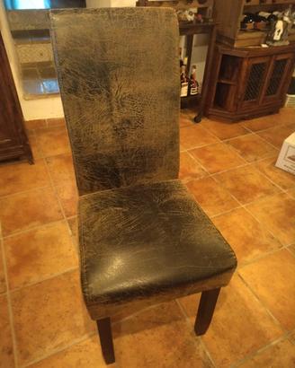 4 seggiole anni 60 rivestite in pelle sch alto