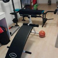 Panca + pesi in ghisa Rovera più panca addominali