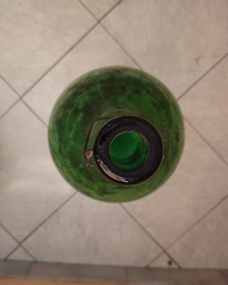 Splendida damigiana Vintage in vetro verde 