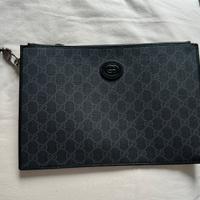 Pochette Pouch GG GUCCI Pelle Supreme Nero