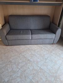 Divano letto tessuto  grigio
