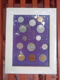 Monete Repubblica, quadro con argento 