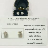 Orecchini oro 18kt con brillanti 1.30 (cr)