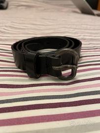 CINTURA DSQUARED2 ICONICA IN PELLE NERA NUOVA 95CM