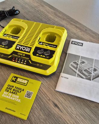 Caricatore Caricabatteria doppio Ryobi 18v Nuovo