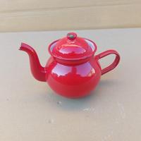 Teiera Vintage / Retrò in Smalto Rosso Brillante