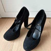 Décolleté con plateau in camoscio