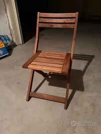 4 Sedie legno pieghevoli