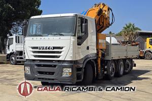Iveco Stralis 480 4 assi cassone fisso + gru Effer