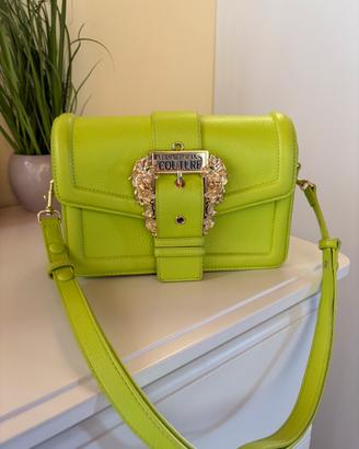 Borsa tracolla verde lime Versace jeans couture
