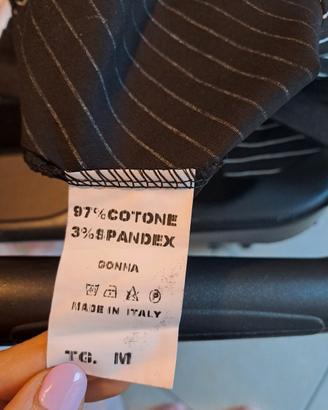 gonna a righe con volant di tulle, nuova.