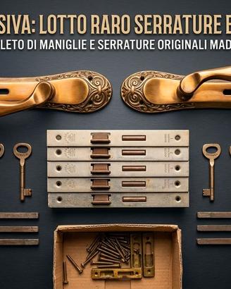 Lotto Maniglie Porte Vintage Anni 60 con Chiavi