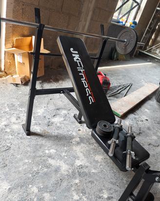 Panca Piana JK + Bilanciere e manubri - Home Gym