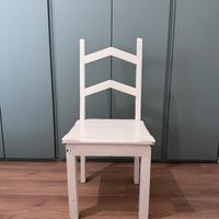 6 Sedie in Legno Massello Color Bianco