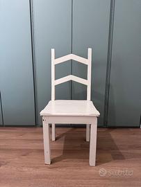 6 Sedie in Legno Massello Color Bianco