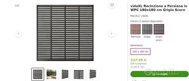 recinzione a persiana in  WPC, PVC