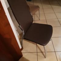 6 sedie ecopelle grigio