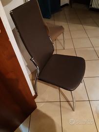 6 sedie ecopelle grigio