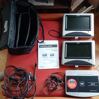 Lettore DVD Akai,2schermi x auto+ borsa da viaggio