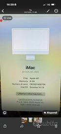 I mac 24 inch - apple M1 - 8 gb-Sonoma