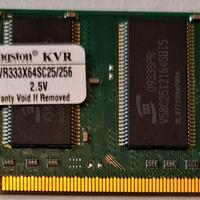 Memoria RAM DDR SO-DIMM 333Mhz 256MB Kingston
