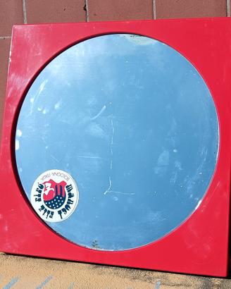 Specchio vintage rotondo cornice plastica. 