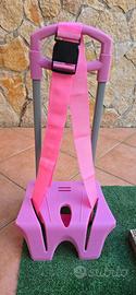 Carrello porta zaino rosa completo di cinghie per