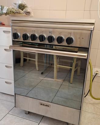 Cucina a Gas Glem Inox + Forno Elettrico Classe A