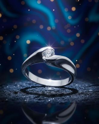 anello solitario oro bianco 18 kt diamante