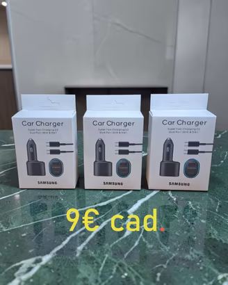 3 Caricabatteria da Auto Samsung NUOVI - SINGOLO