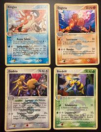 Pokémon – Lotto vintage 4 carte EX Red green