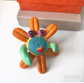 Fischietto fiore ceramica colorata