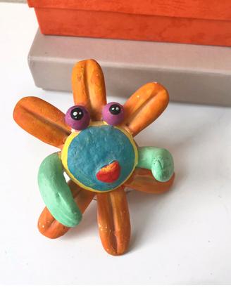 Fischietto fiore ceramica colorata