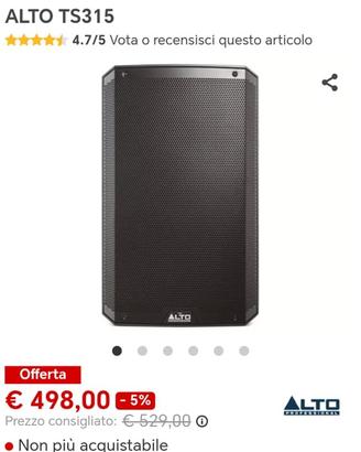 ALTO TS315 COME NUOVE
