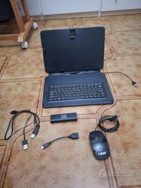 Porta tablet con con tastiera,porta usb,mouse