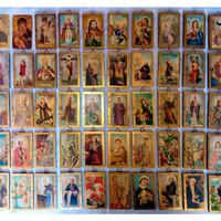 Santini impressi su supporto ligneo, foglia oro