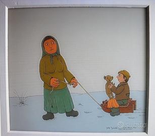 JOSIP GENERALIC - Olio su vetro - Autentico 1976
