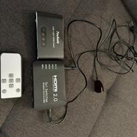 Switch HDMI 3 in 1 + Switch 4K 5x1 con Telecomando
