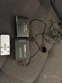 Switch HDMI 3 in 1 + Switch 4K 5x1 con Telecomando