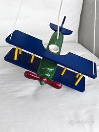 Lampadario aeroplano in legno