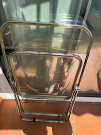5 sedie plia castelli anni 70 leggere descrizione