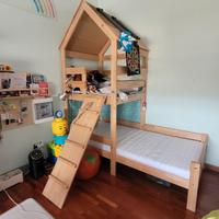 letto con casetta in legno