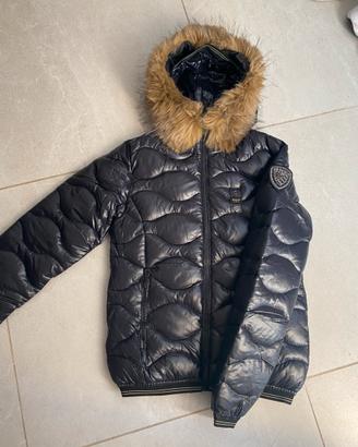 Giacca blauer da donna nera con pelliccia